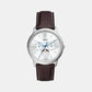 Neutra Men Quartz Silver Dial Multi-Function Leather Watch FS5905