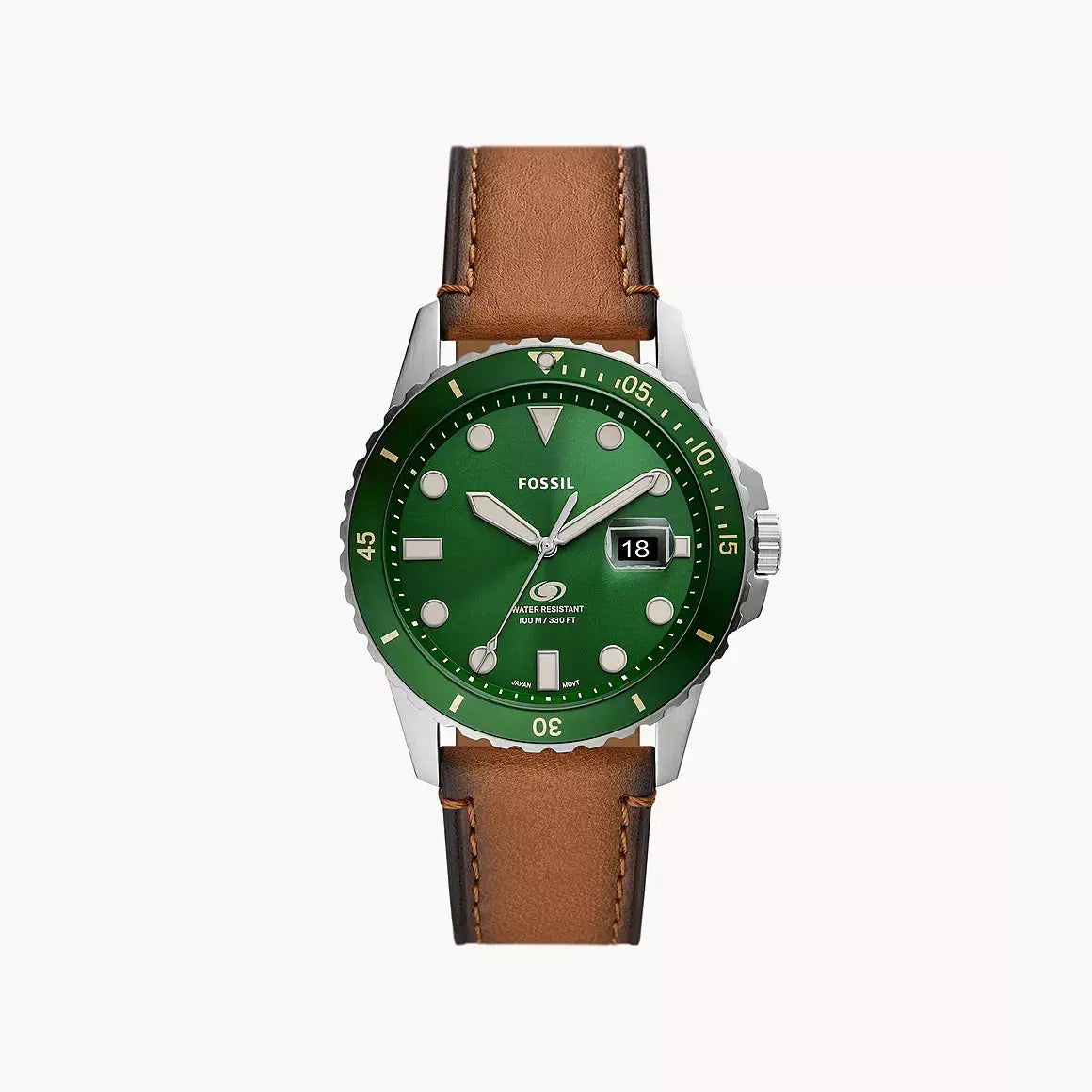 Fossil Fossil Blue Dive Three-Hand Date Tan LiteHide™ Leather Watch