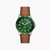 Fossil Fossil Blue Dive Three-Hand Date Tan LiteHide™ Leather Watch