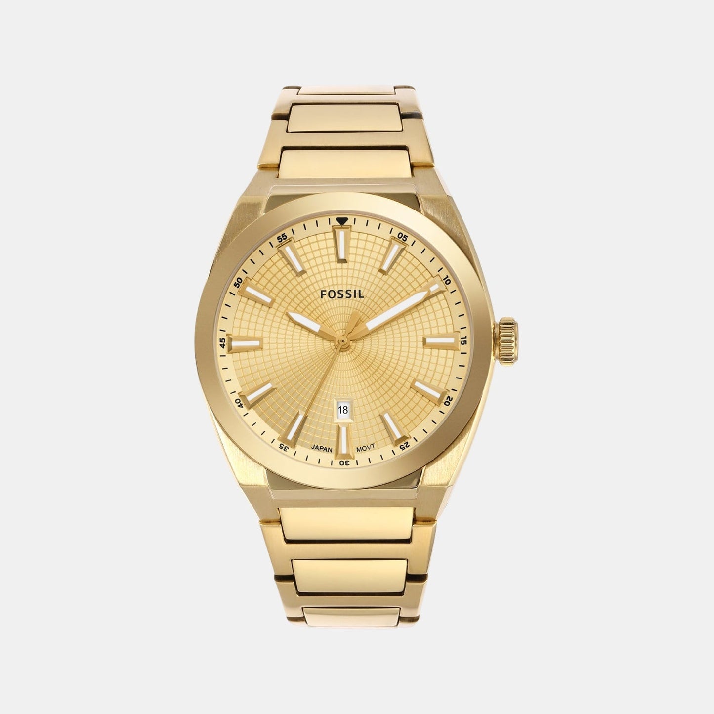 Everett Men Quartz Gold Dial Analog Stainless Steel Watch FS5965