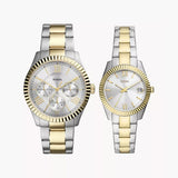 Fossil His And Hers Multifunction Two-Tone Stainless Steel Watch Set