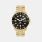 Fossil Blue GMT Men Quartz Black Dial Analog Stainless Steel Watch FS5990