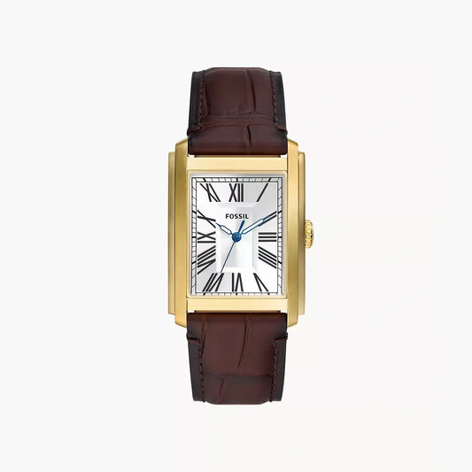 Fossil Carraway Three-Hand Brown Croco Leather Watch