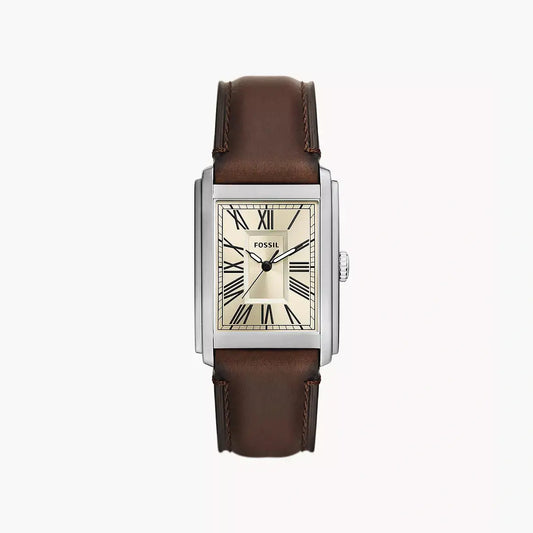 Fossil Carraway Three-Hand Brown Leather Watch