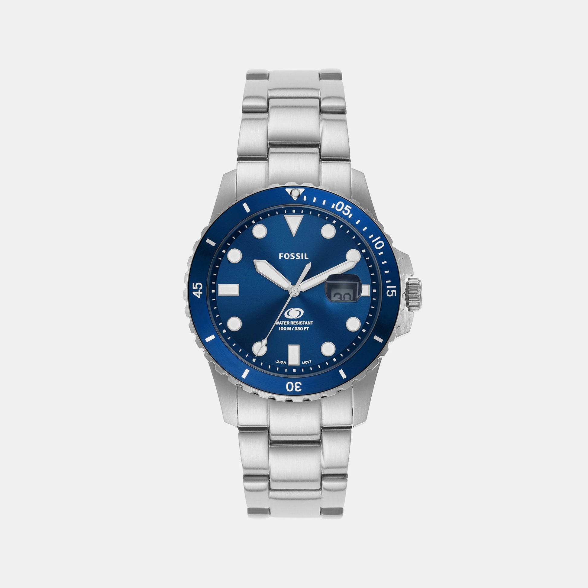Fossil Blue Dive Men Quartz Blue Dial Analog Stainless Steel Watch FS6029