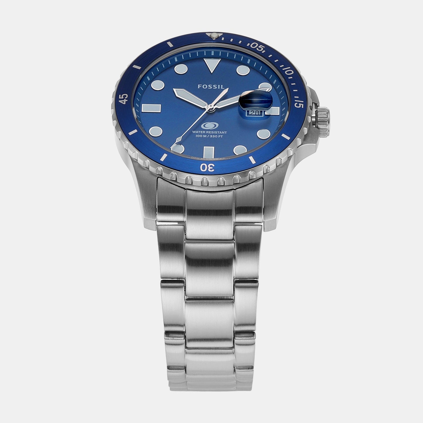Fossil Blue Dive Men Quartz Blue Dial Analog Stainless Steel Watch FS6029