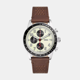 Sport Tourer Men Quartz Cream Dial Chronograph Leather Watch FS6042