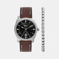 Machine Men Quartz Black Dial Analog Leather Watch FS6081SET