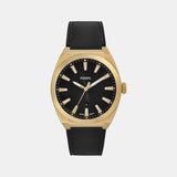 Everett Men Quartz Black Dial Analog Leather Watch FS6089