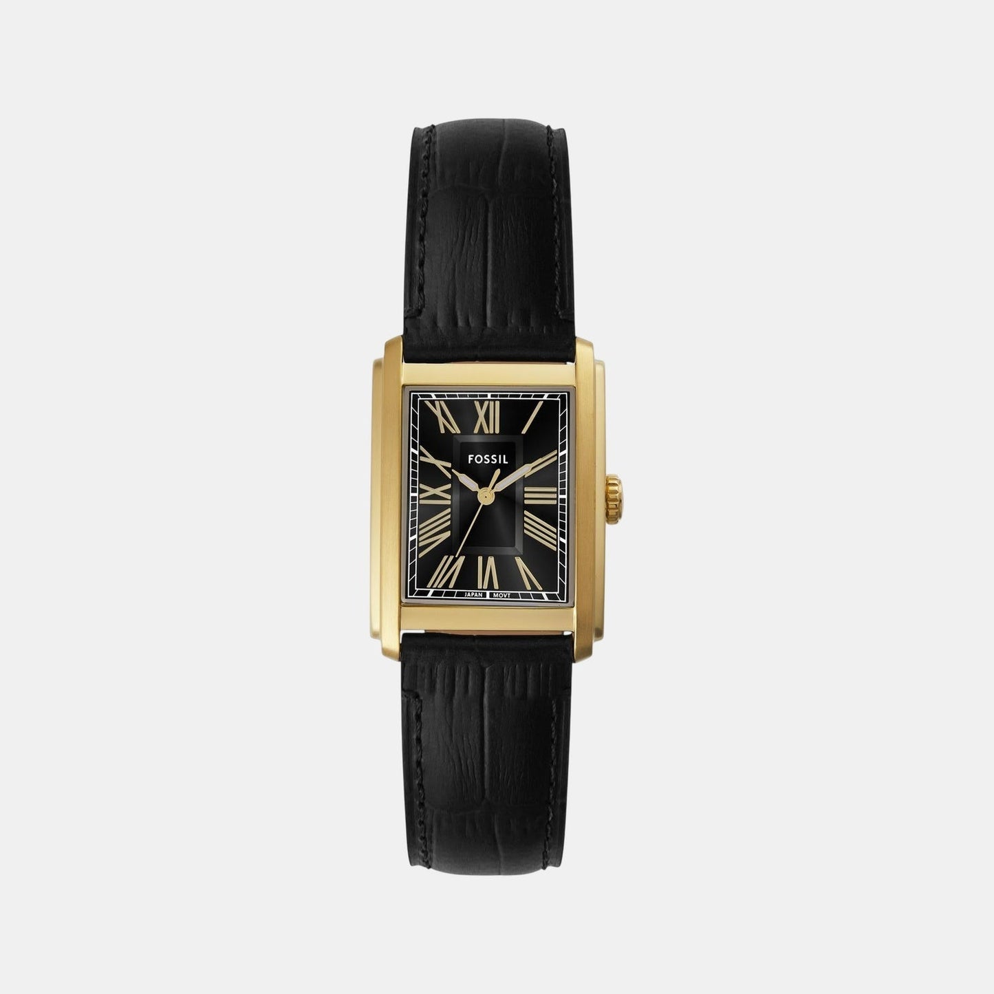 Carraway Men Quartz Black Dial Analog Leather Watch FS6091