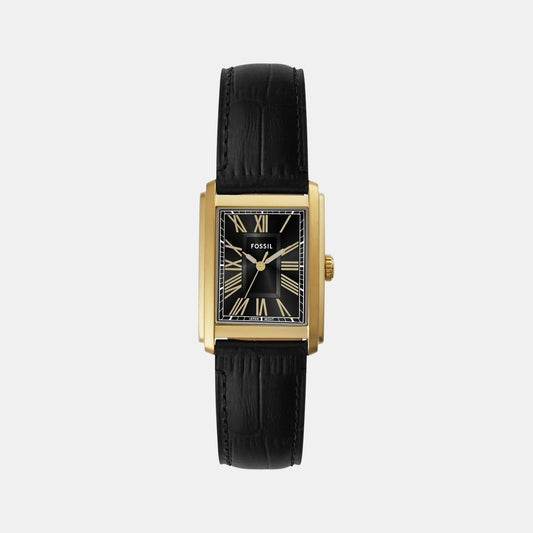 Carraway Men Quartz Black Dial Analog Leather Watch FS6091