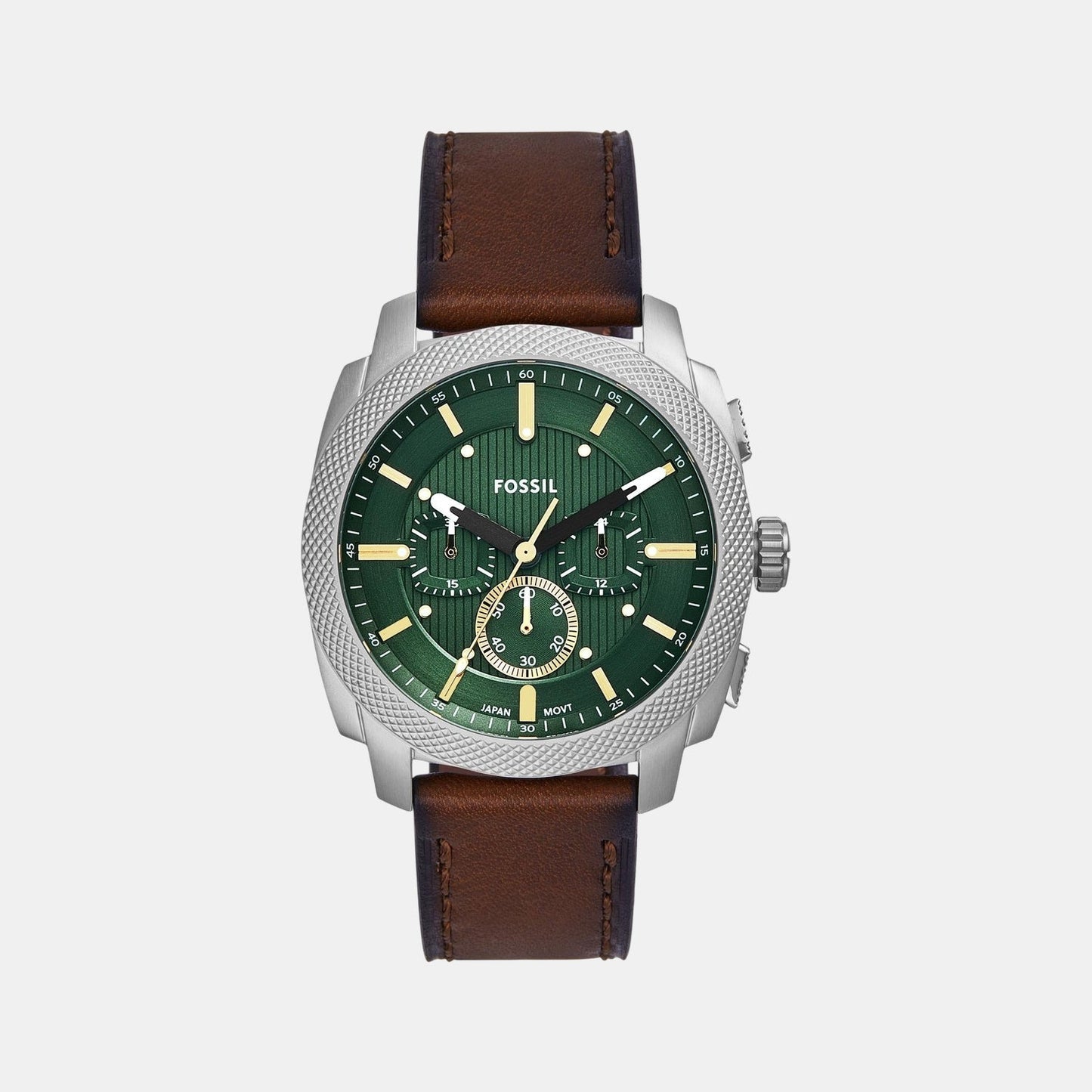Machine Men Quartz Green Dial Chronograph Leather Watch FS6100