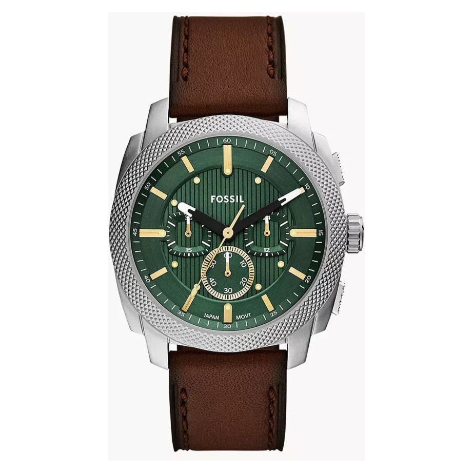 Fossil Machine Chronograph Brown Leather Watch FS6100