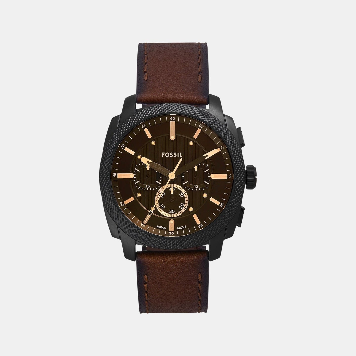 Machine Men Quartz Black Dial Chronograph Leather Watch FS6101