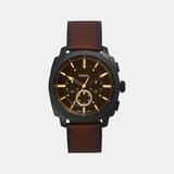 Machine Men Quartz Black Dial Chronograph Leather Watch FS6101