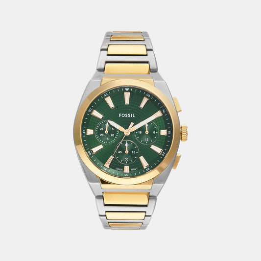 Everett Men Quartz Green Dial Chronograph Stainless Steel Watch FS6106