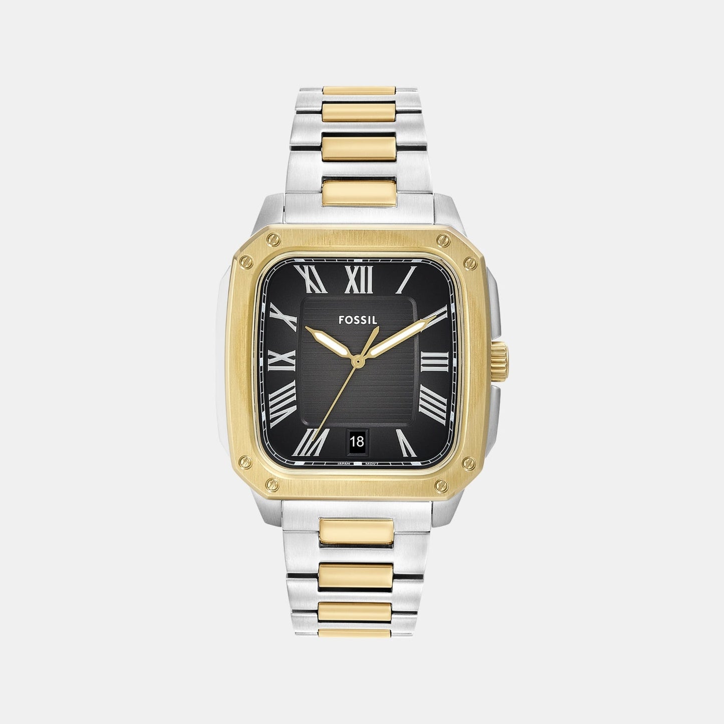 Crosby Men Quartz Black Dial Analog Stainless Steel Watch FS6123