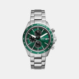 Autocross Men Quartz Green Dial Chronograph Stainless Steel Watch FS6127