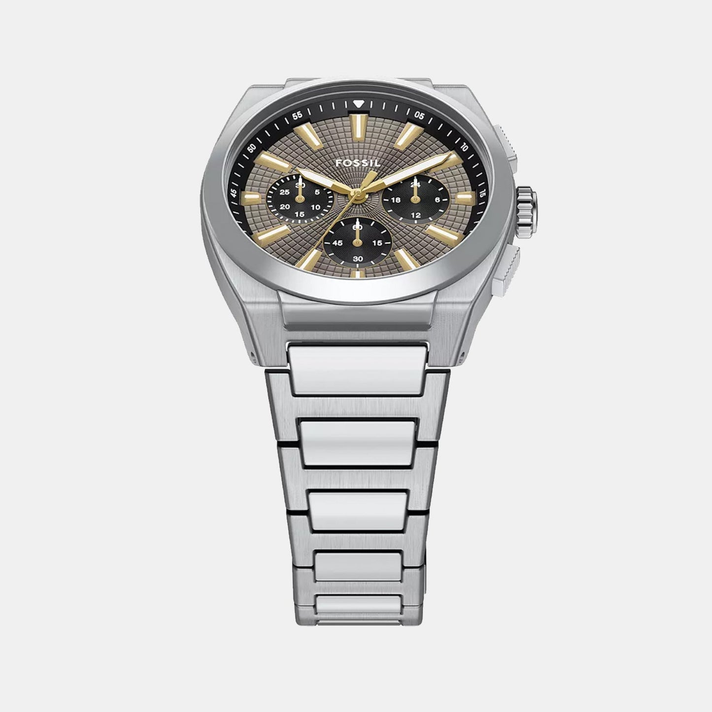 Everett Men Quartz Grey Dial Analog Stainless Steel Watch FS6128