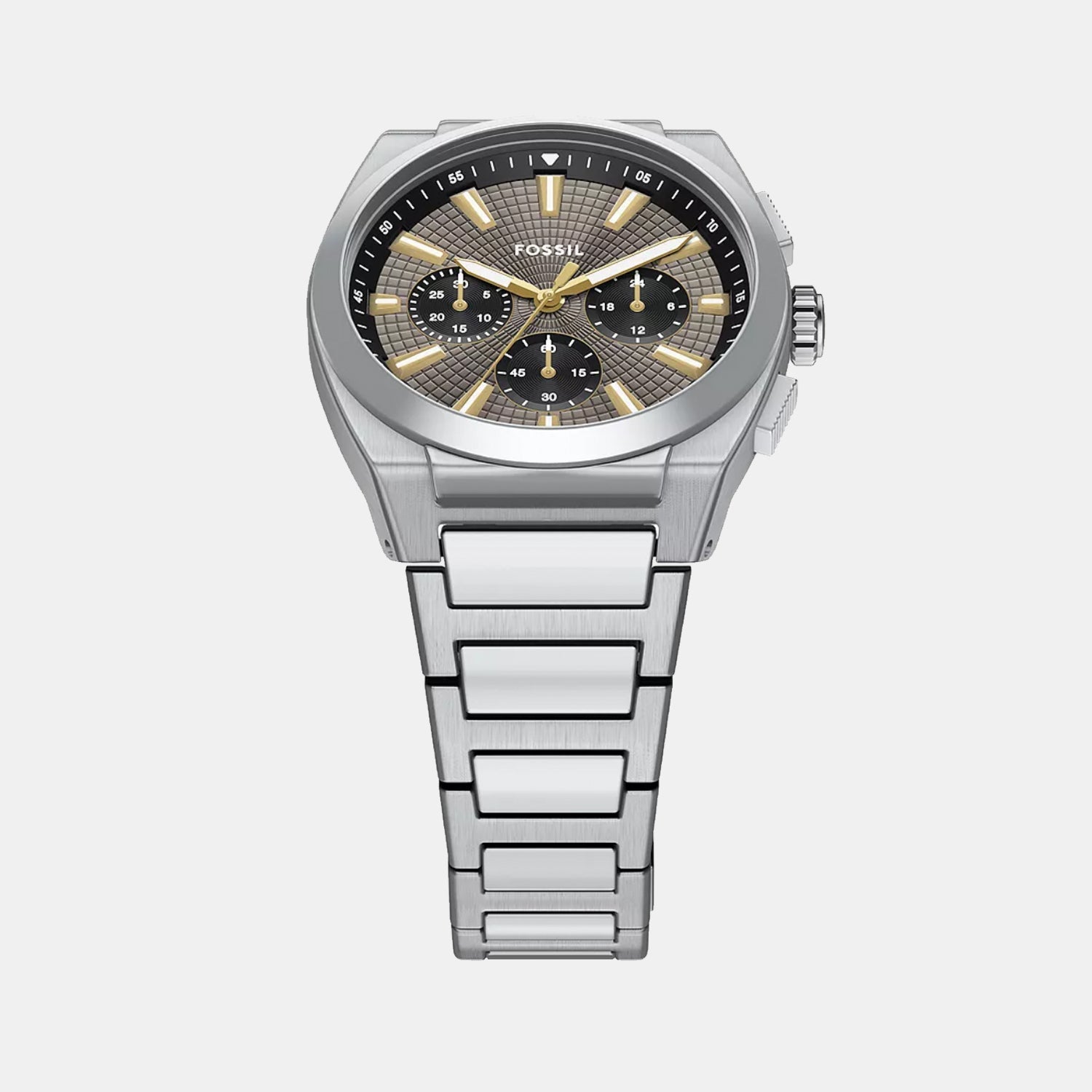 Everett Men Quartz Grey Dial Analog Stainless Steel Watch FS6128