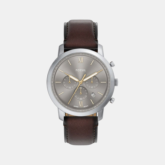 Neutra Men Quartz Grey Dial Chronograph Leather Watch FS6129