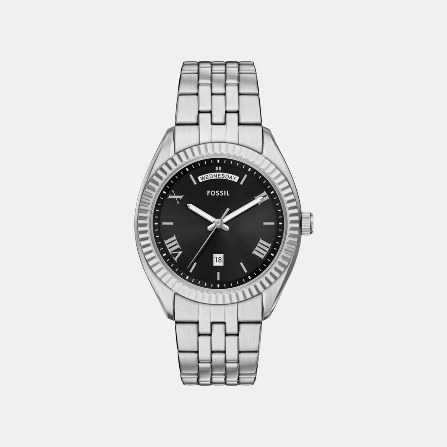 Campbell Men Quartz Black Dial Analog Stainless Steel Watch FS6139