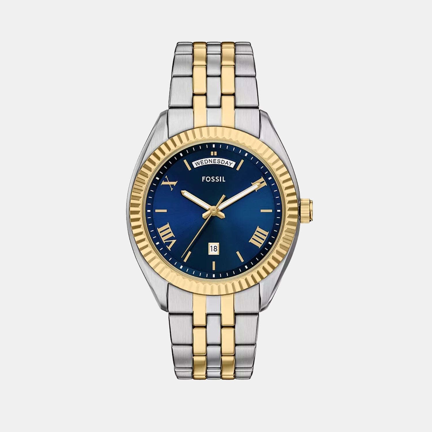 Campbell Men Quartz Blue Dial Analog Stainless Steel Watch FS6141