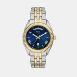 Campbell Men Quartz Blue Dial Analog Stainless Steel Watch FS6141