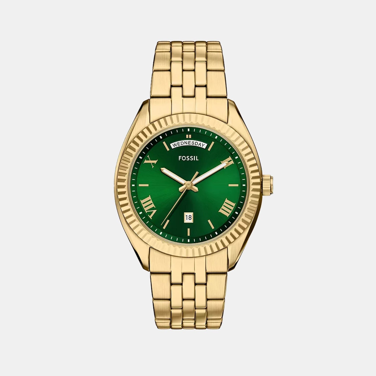 Campbell Men Quartz Green Dial Analog Stainless Steel Watch FS6142