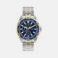 Garrett Men Quartz Blue Dial Multi-Function Stainless Steel Watch FS6146