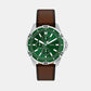 Garrett Men Quartz Green Dial Analog Leather Watch FS6147
