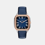 Crosby Men Quartz Blue Dial Analog Leather Watch FS6149