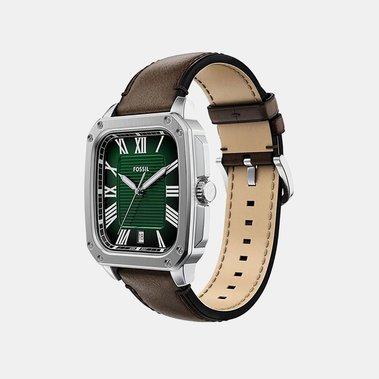 Crosby Men Quartz Green Dial Analog Leather Watch FS6150