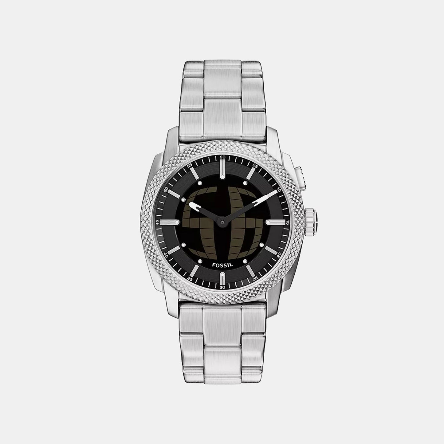 Machine Big Tic Men Quartz Black Dial Analog-Digital Stainless Steel Watch FS6155