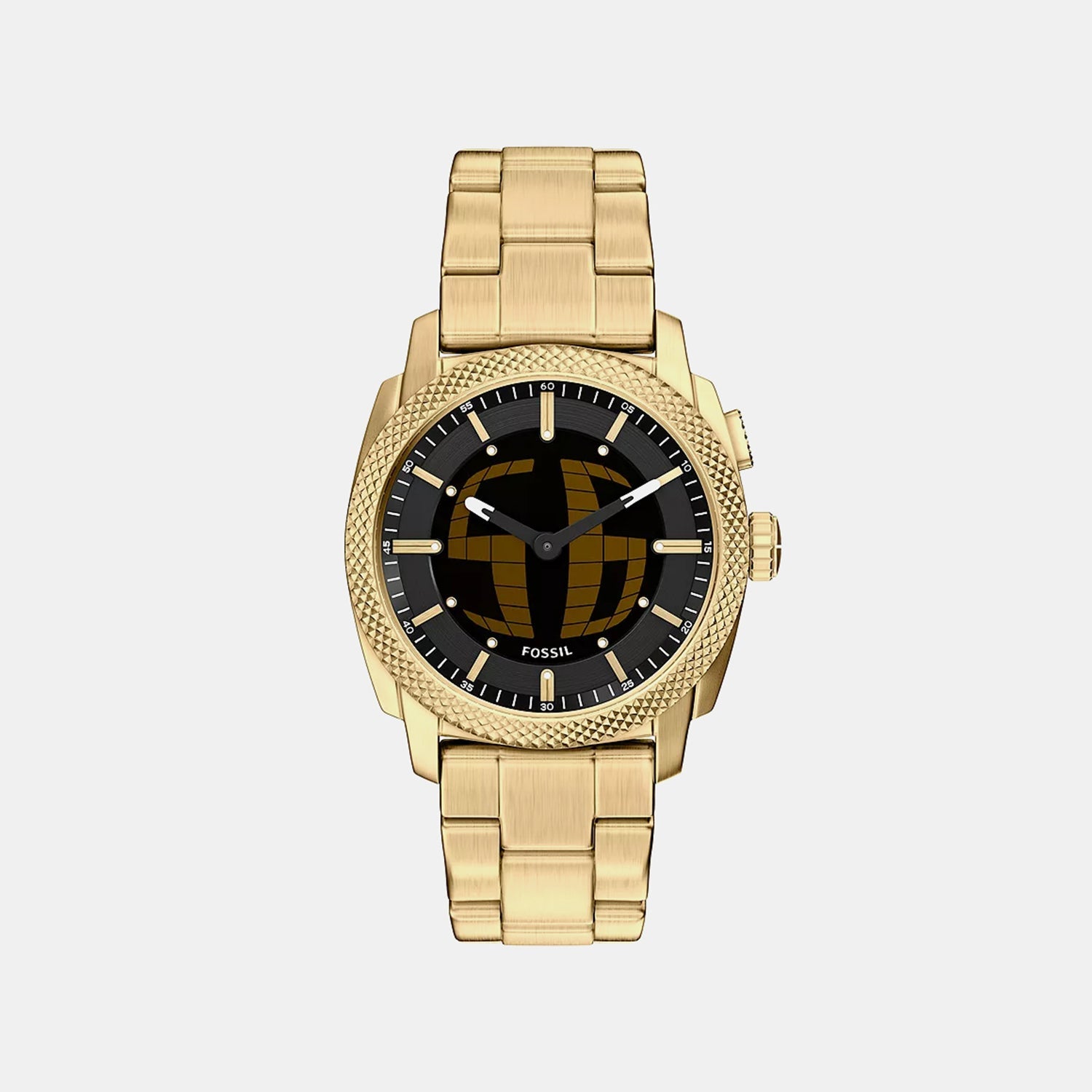 Machine Big Tic Men Quartz Black Dial Analog-Digital Stainless Steel Watch FS6157