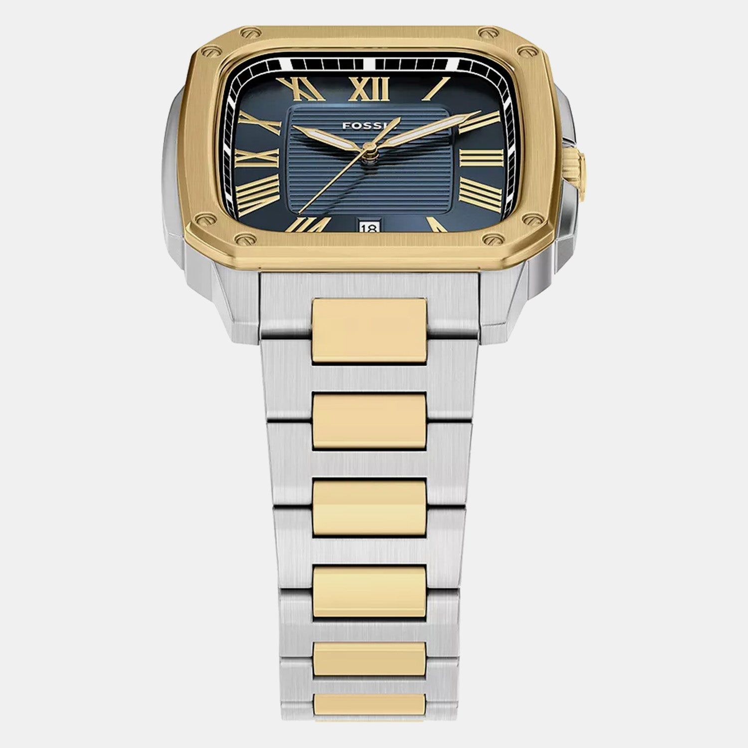 Crosby Men Quartz Blue Dial Analog Stainless Steel Watch FS6161
