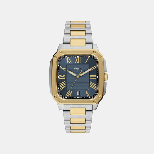 Crosby Men Quartz Blue Dial Analog Stainless Steel Watch FS6161