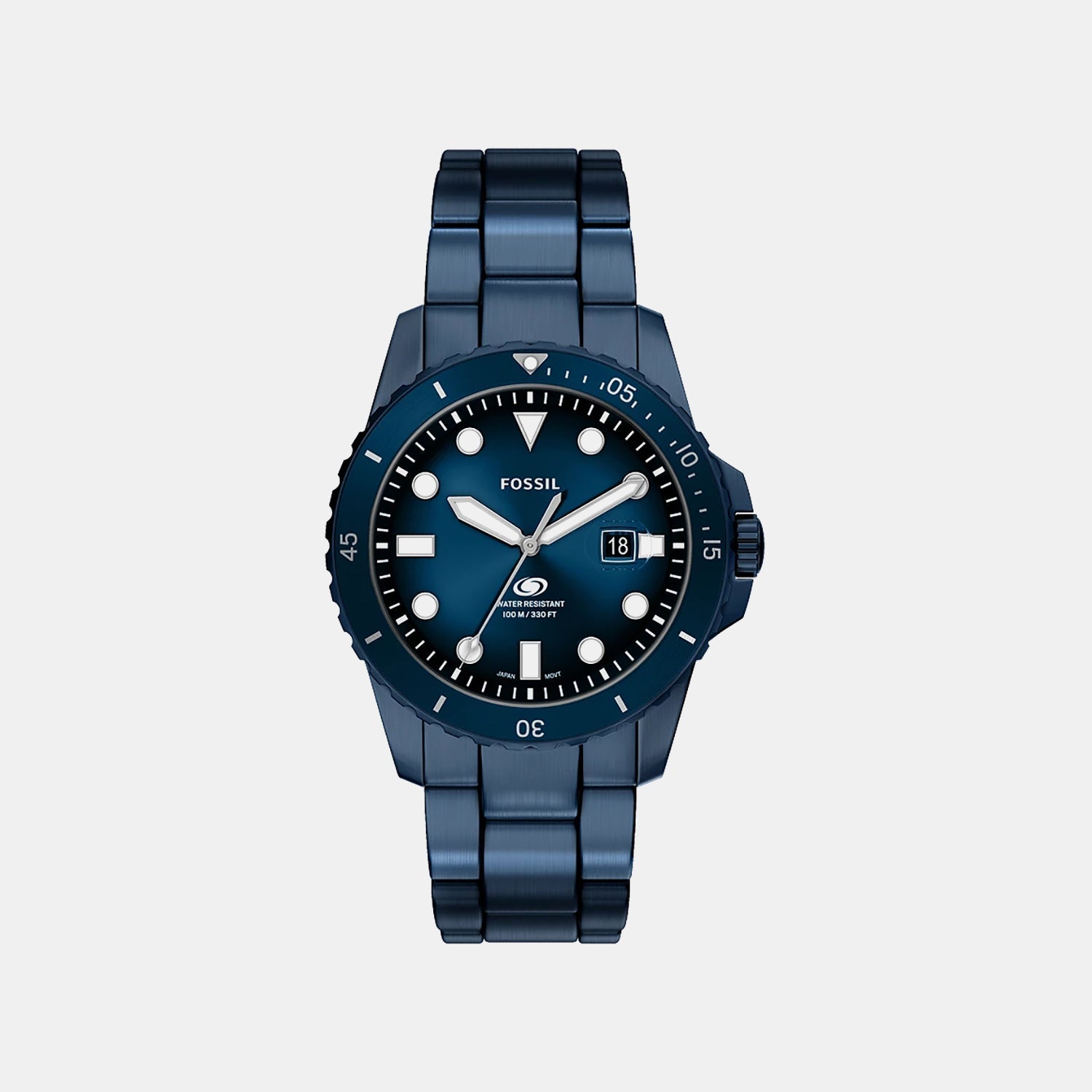 Blue Dive Men Quartz Blue Dial Analog Stainless Steel Watch FS6166