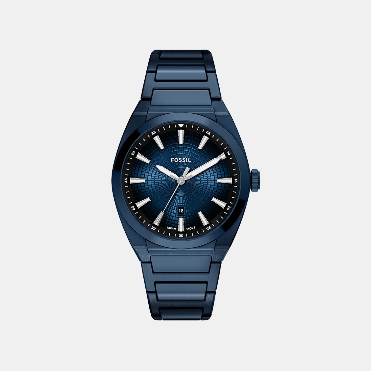 Everett Men Quartz Blue Dial Analog Stainless Steel Watch FS6169