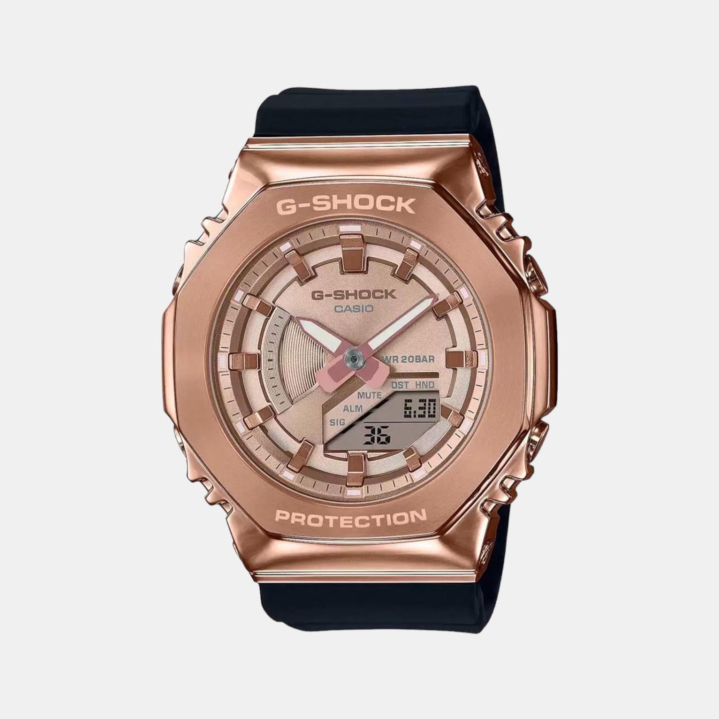 G-Shock Women Quartz Rose Gold Dial Analog-Digital Resin Watch G1165