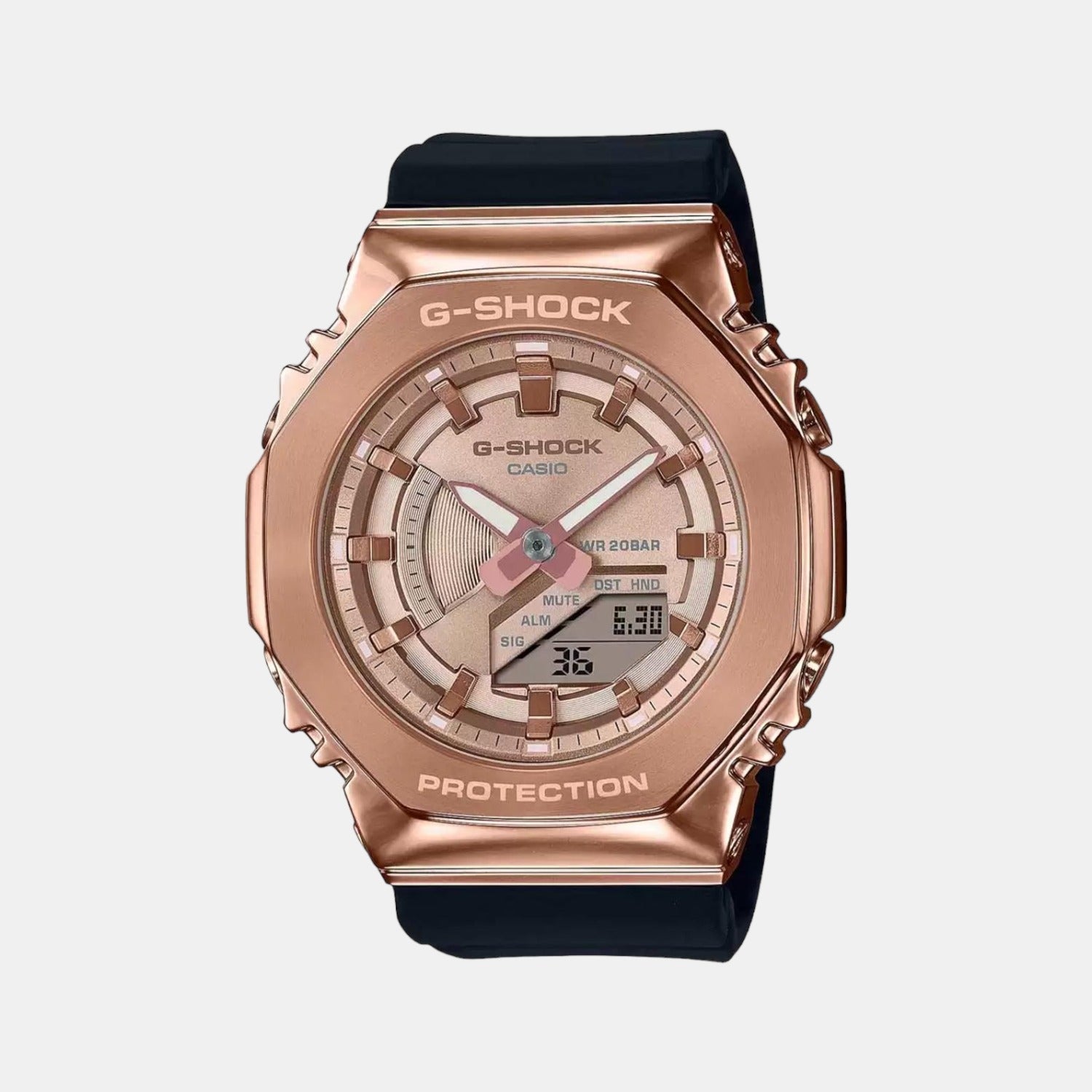 G-Shock Women Quartz Rose Gold Dial Analog-Digital Resin Watch G1165