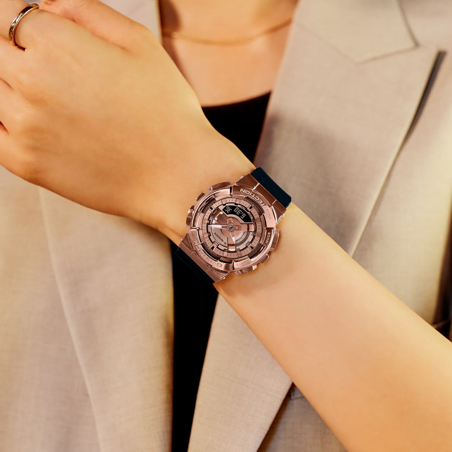 G-Shock Women Quartz Pink Dial Analog-Digital Resin Watch G1315 - Casio watch - Image 3