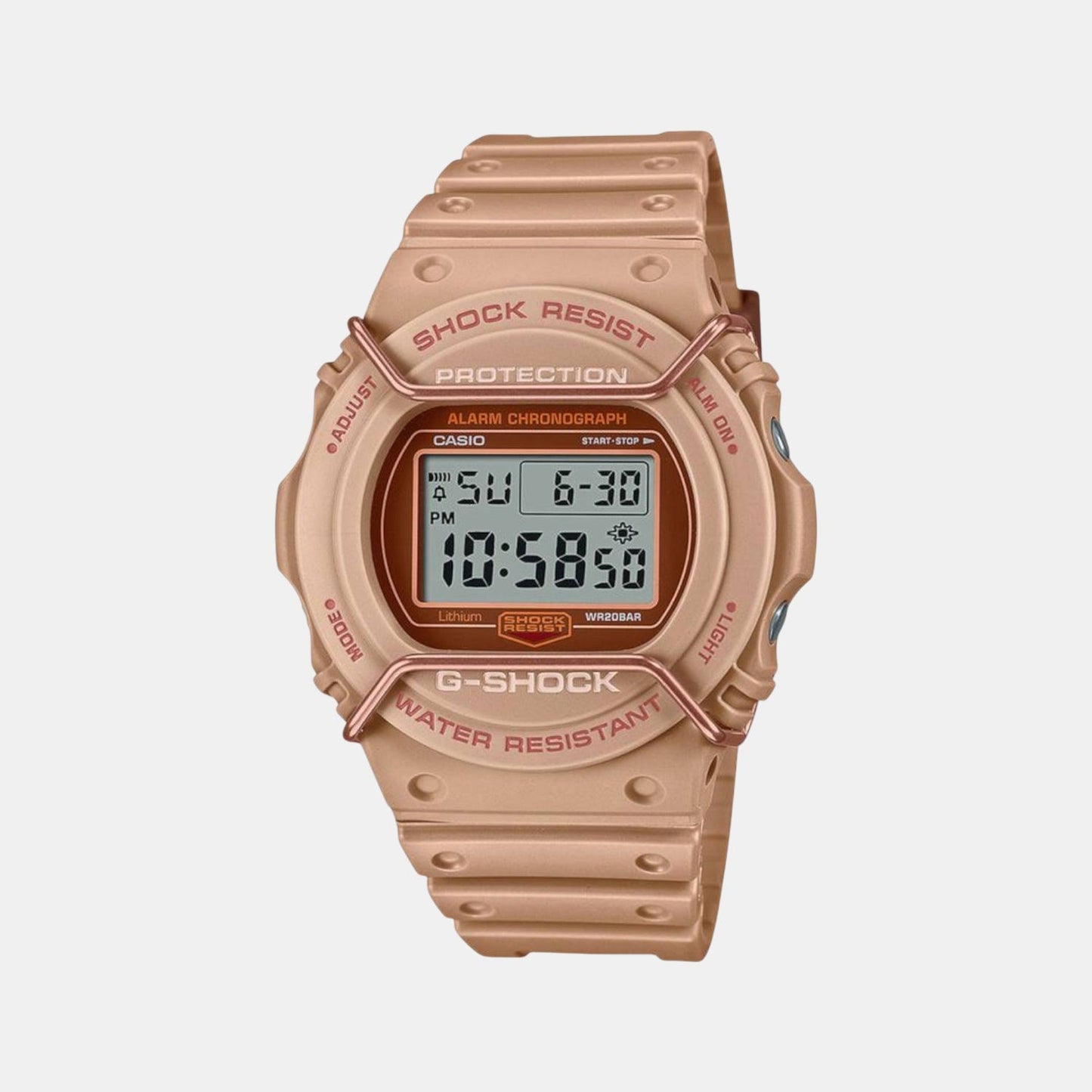 G-Shock Men Quartz Rose Gold Dial Digital Silicone Watch G1336