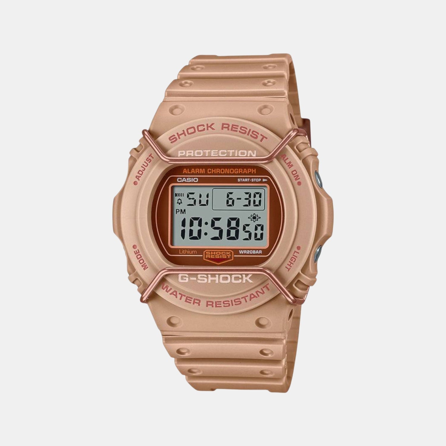 G-Shock Men Quartz Rose Gold Dial Digital Silicone Watch G1336