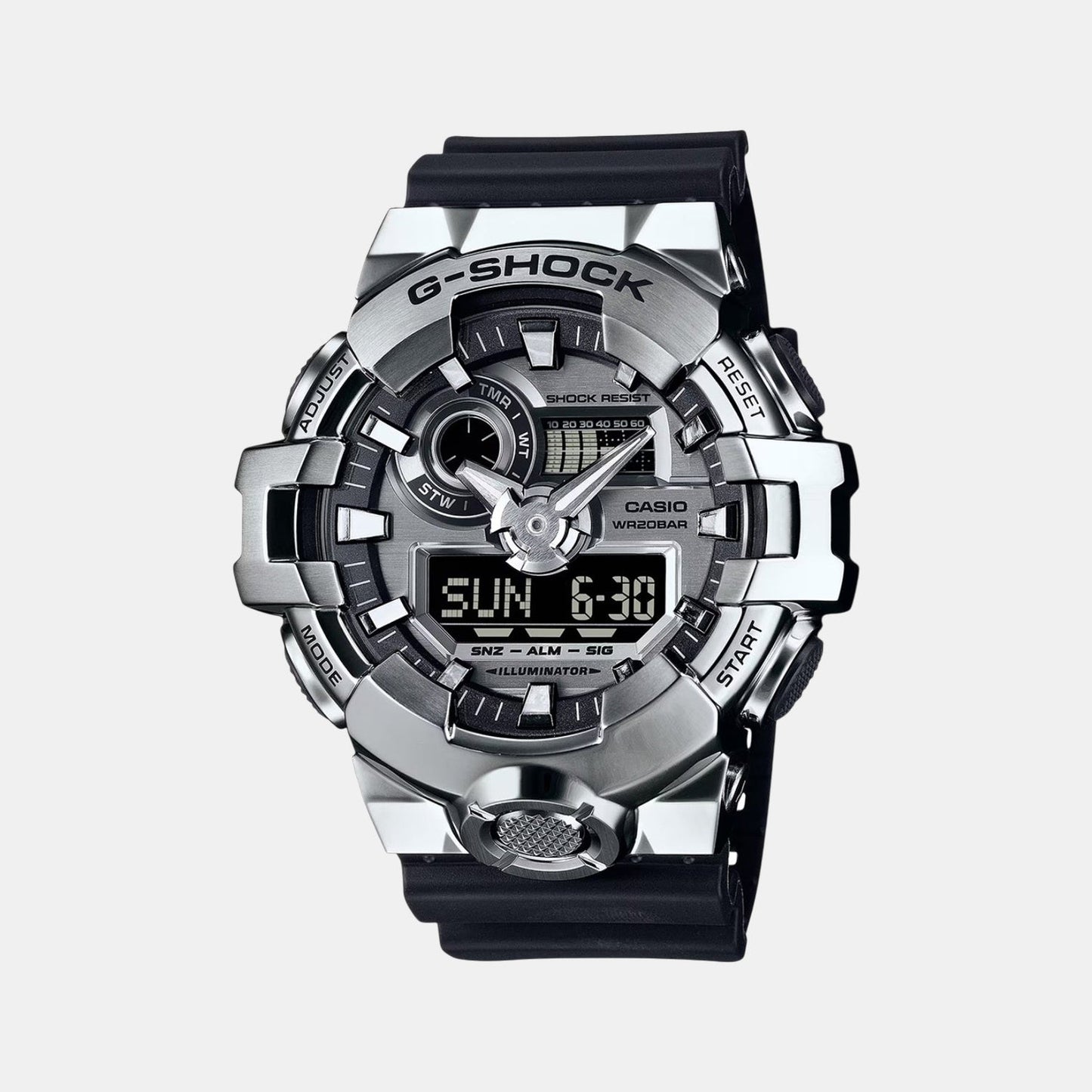 G-Shock Men Quartz Silver Dial Analog-Digital Resin Watch G1607 - Casio watch