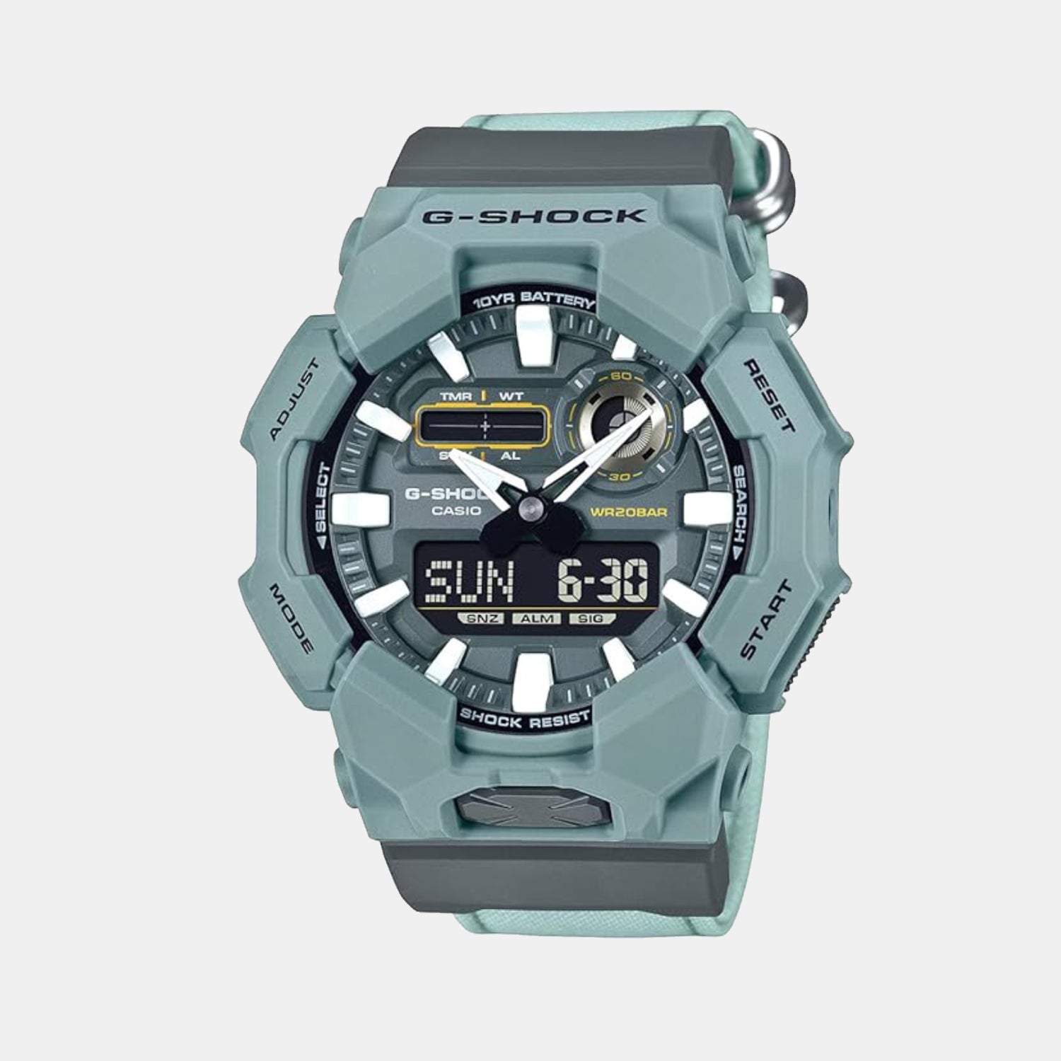 G-Shock Men Quartz Green Dial Analog-Digital Fabric Watch G1673