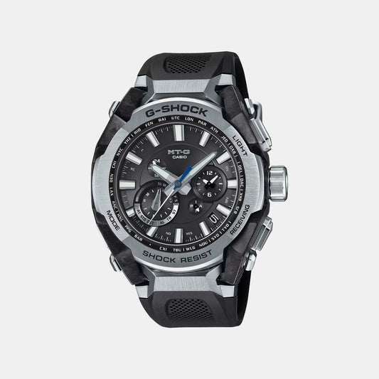 Men Solar Black Dial Analog Resin Watch G1716