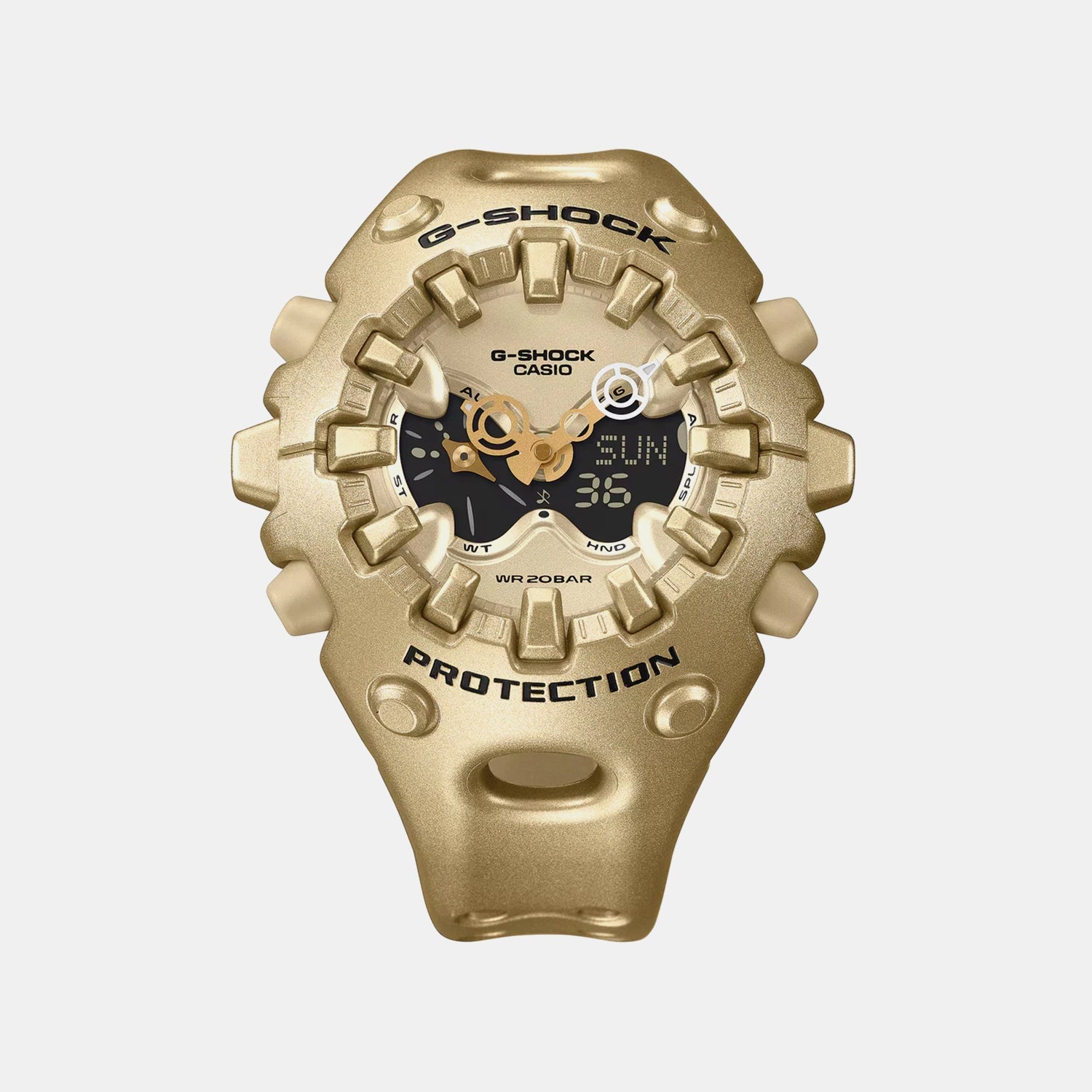 Men Quartz Gold Dial Analog-Digital Resin Watch G1759