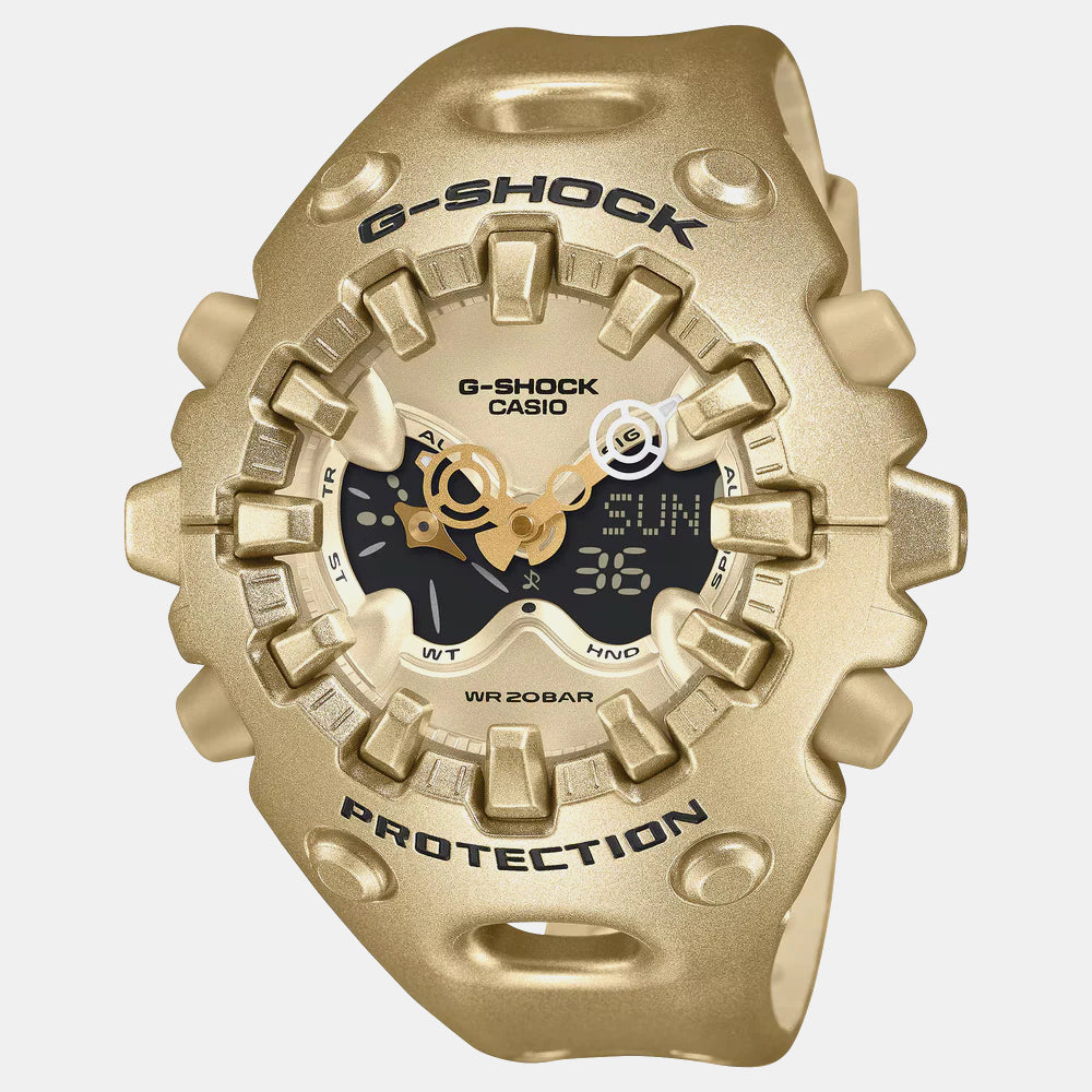 Men Quartz Gold Dial Analog-Digital Resin Watch G1759