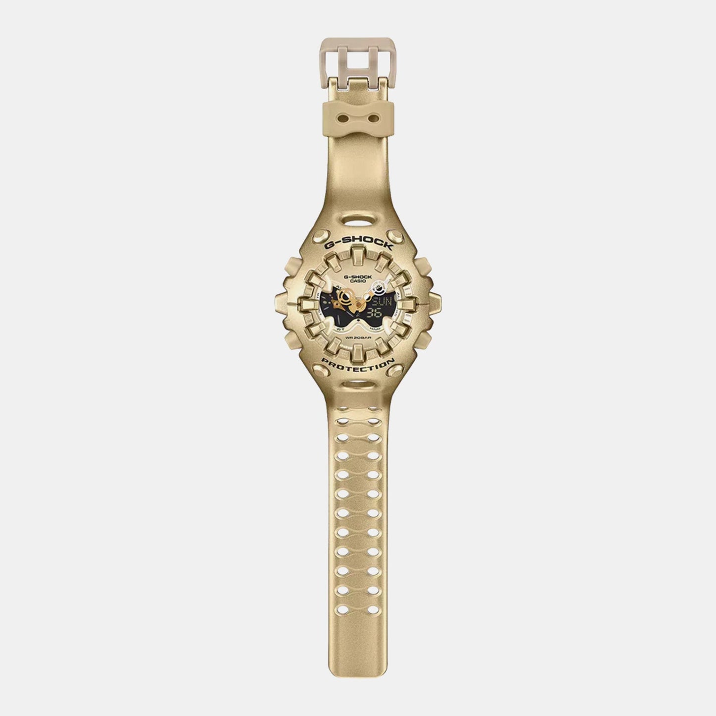Men Quartz Gold Dial Analog-Digital Resin Watch G1759